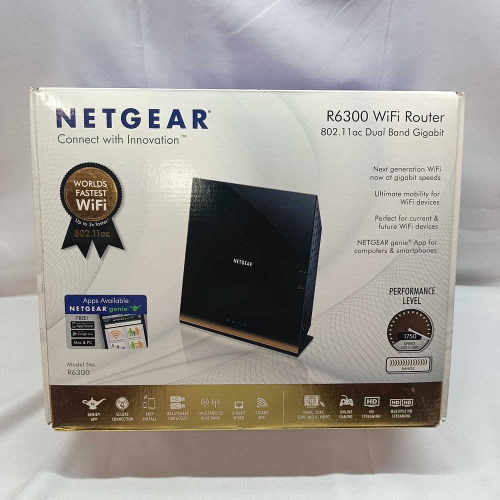 NETGEAR R6300 WiFi Router - Dual Band 2.4/5ghz - USB - 5 Port Gigabit